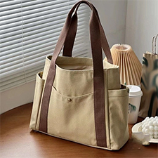 canvas tote bag with pockets